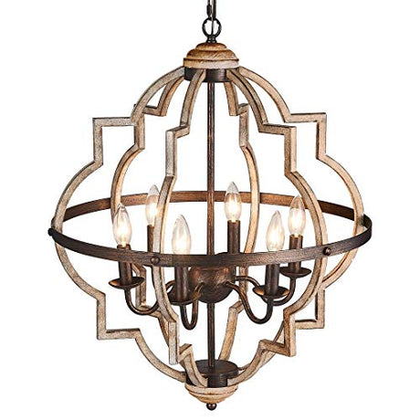 6-Light Chandelier Rustic Vintage Metal Chandelier