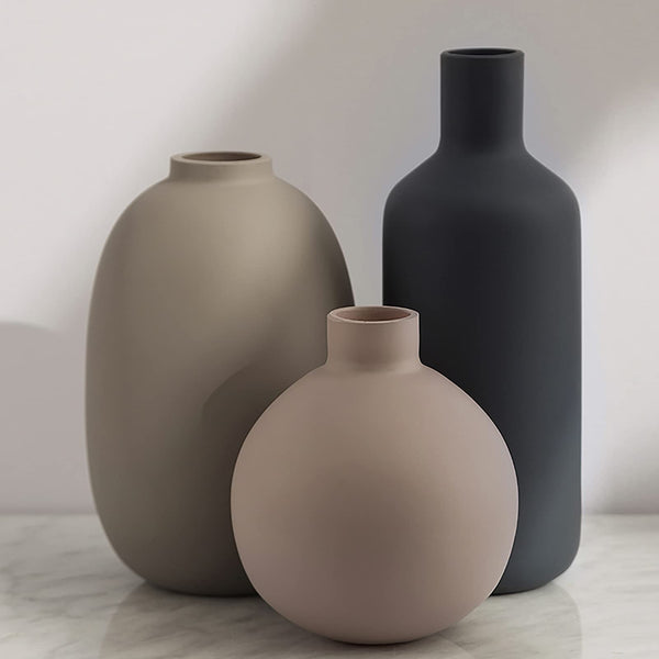 Ceramic Modern Farmhouse Vase , Neutral Small