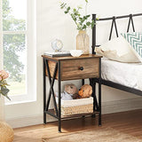 Modern Versatile Nightstands X-Design Side End Table Night Stand Storage Shelf