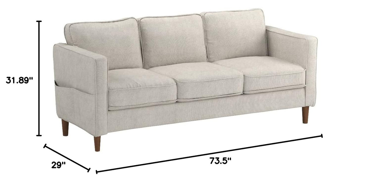 Fabric Loveseat Sofa Couch with Armrest Pockets