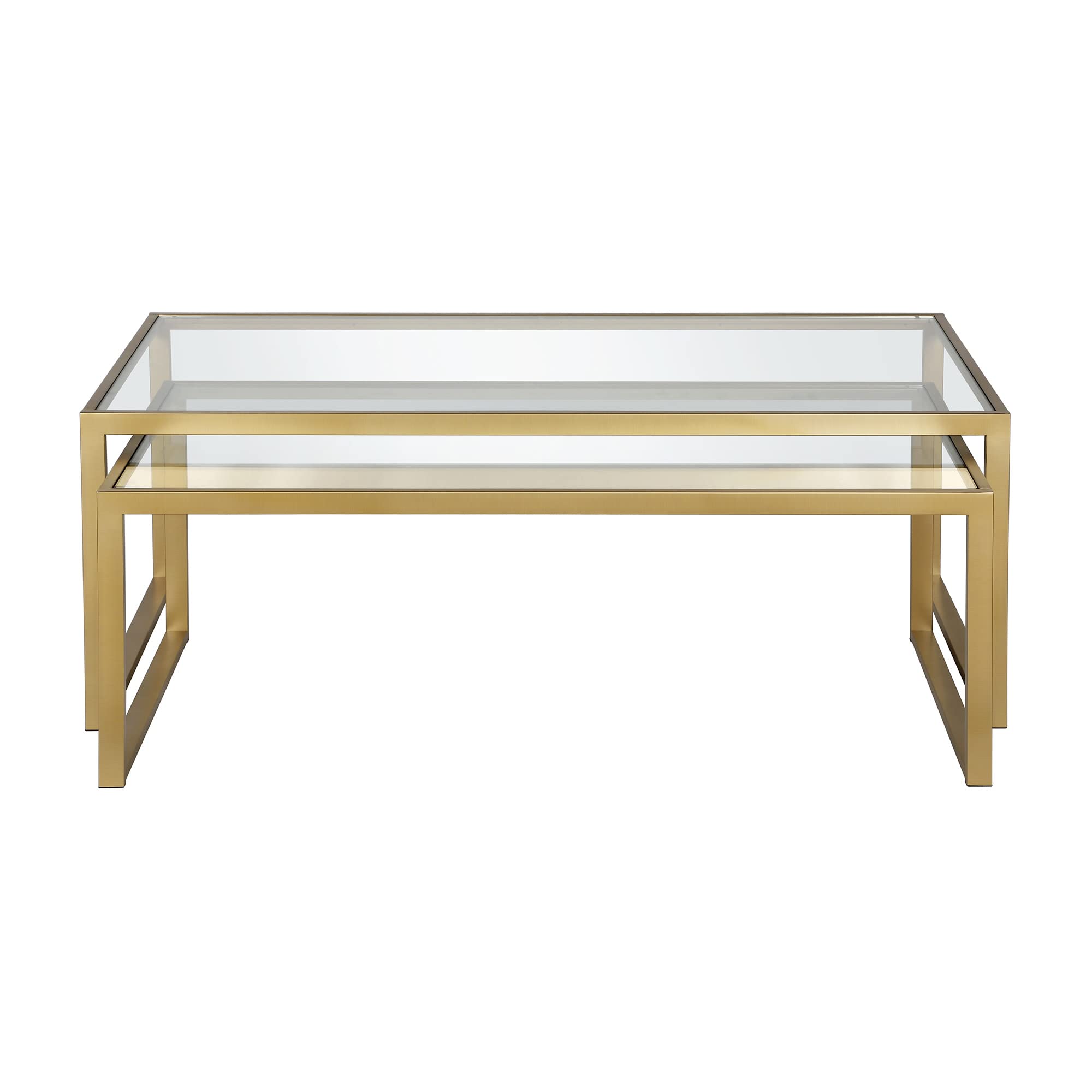 Rectangular Nested Coffee Table in Brass