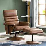 Reclining Chair with Massage, 360 Swivel Living Room Chair Faux Leather