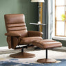 Reclining Chair with Massage, 360 Swivel Living Room Chair Faux Leather