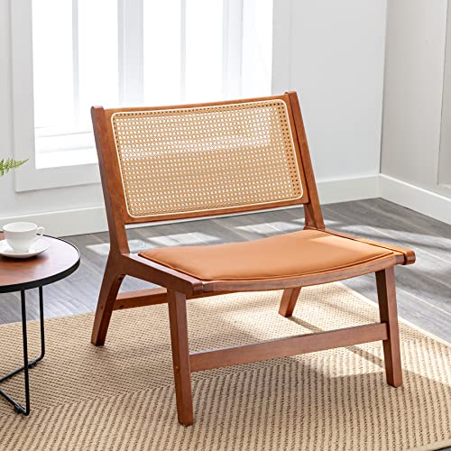 Home Upholstered Rattan Accent Chair