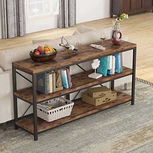 3 Tiers TV Console TV Stand Long Sofa Table with Storage Shelves