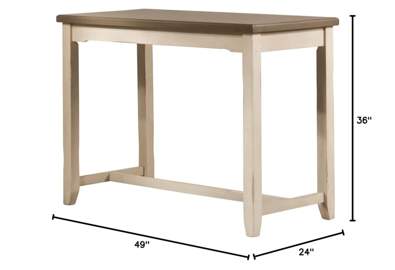Furniture Hillsdale Clarion Side, Distressed Gray/Sea White Counter Height Table