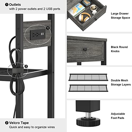 47'' Entryway Table with Outlets and USB Ports, Console Table