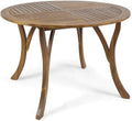 Adn Outdoor 47" Round Acacia Wood Dining Table, Teak