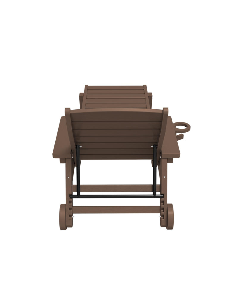 Patio Lounge Set of 2, Lounge Chair for Pool, Brown