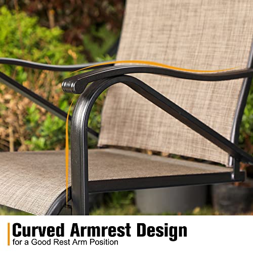 Outdoor Sling Dining Chair, 2 PCS Heavy Duty Spring Motion Patio Dining Chair