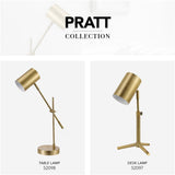 52098 Pratt 20" Desk/Table Lamp, Matte Brass Finish