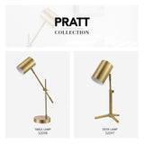 52098 Pratt 20" Desk/Table Lamp, Matte Brass Finish