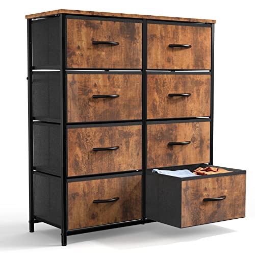 Dresser for Bedroom Drawer, Drawers Fabric Storage Tower with 8 Drawers