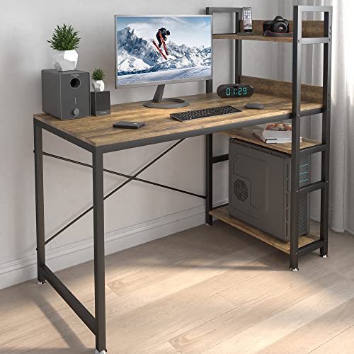 Computer Desk with 4 Tiers Shelves