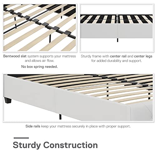 Dakota Upholstered Platform Bed with Diamond Button Tufted Headboard and Footboard