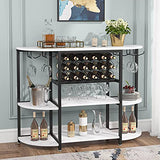 Wine Rack Table, 47 Inch Modern Wine Bar Cabinet with Storage