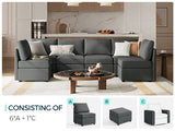 Modular Sofa, Sectional Couch U Shaped Sofa Couch with Storage