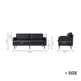 2 Seat Upholstered Loveseat Sofa Modern Couch