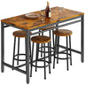 Kitchen Table and Chairs for 4, Industrial Counter Height Pub Dining