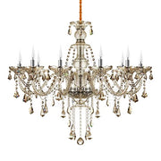 25.6 x 35.4 Inch Modern Luxurious 10 Lights K9 Crystal Chandelier Candle Pendant Lamp