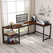 L-Shaped Desk with Corner Shelf