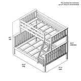 Bunk Bed, Twin-Over-Full Wood Bed Frame For Kids, Blue