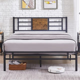 Platform Bed Frame with Headboard, Heavy-Duty Mattress Foundation