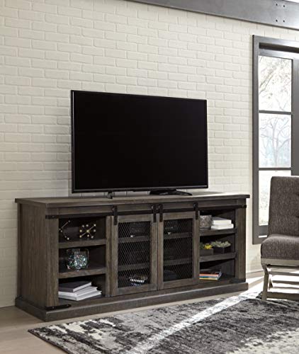 Danell Ridge Rustic TV Stand Fits TVs up to 68", 2 Sliding Barn Doors and 6 Storage Shelves
