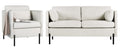 Modern Living Room Furniture Sectional Sofa Sets 2 Pieces, Mid-Century Loveseat Couch