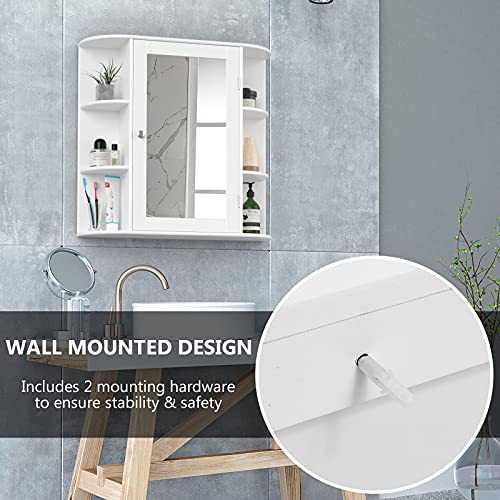 Bathroom Medicine Cabinet with Mirror, Wall Mounted Bathroom Storage Cabinet