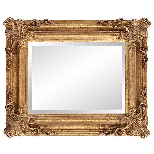 Hanging Rectangular Accent Rustic Antique Gold Wall Mounted Mirrors