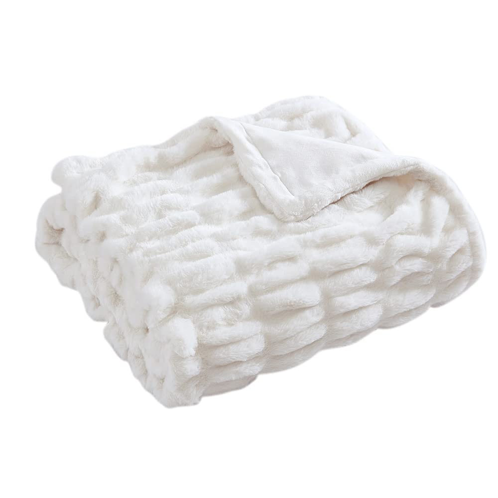 Lapin Ultra Fine Faux Fur Throw Blanket - Luxurious, Chic, Soft and Cozy