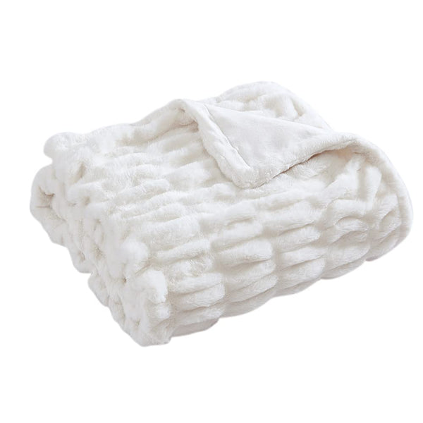 Lapin Ultra Fine Faux Fur Throw Blanket - Luxurious, Chic, Soft and Cozy Microfiber Blanket