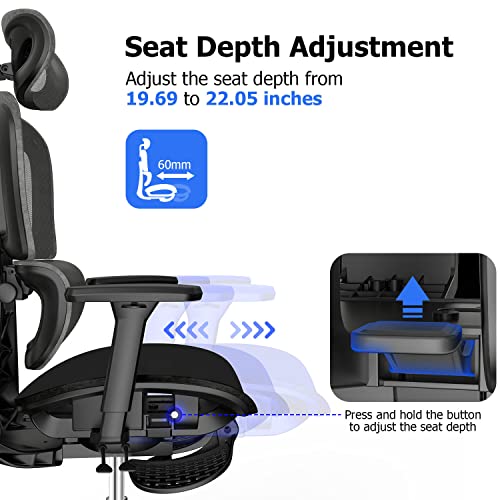 Ergonomic Mesh Office Chair with 3D Adjustable Armrest