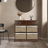 Wicker Basket Storage Cabinet, Wicker Storage Cabinet
