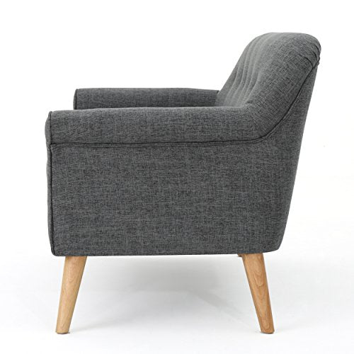 Mariah Mid-Century Modern Loveseat, Grey