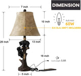Climbing Bears Rustic Western Table Lamp Set of 2