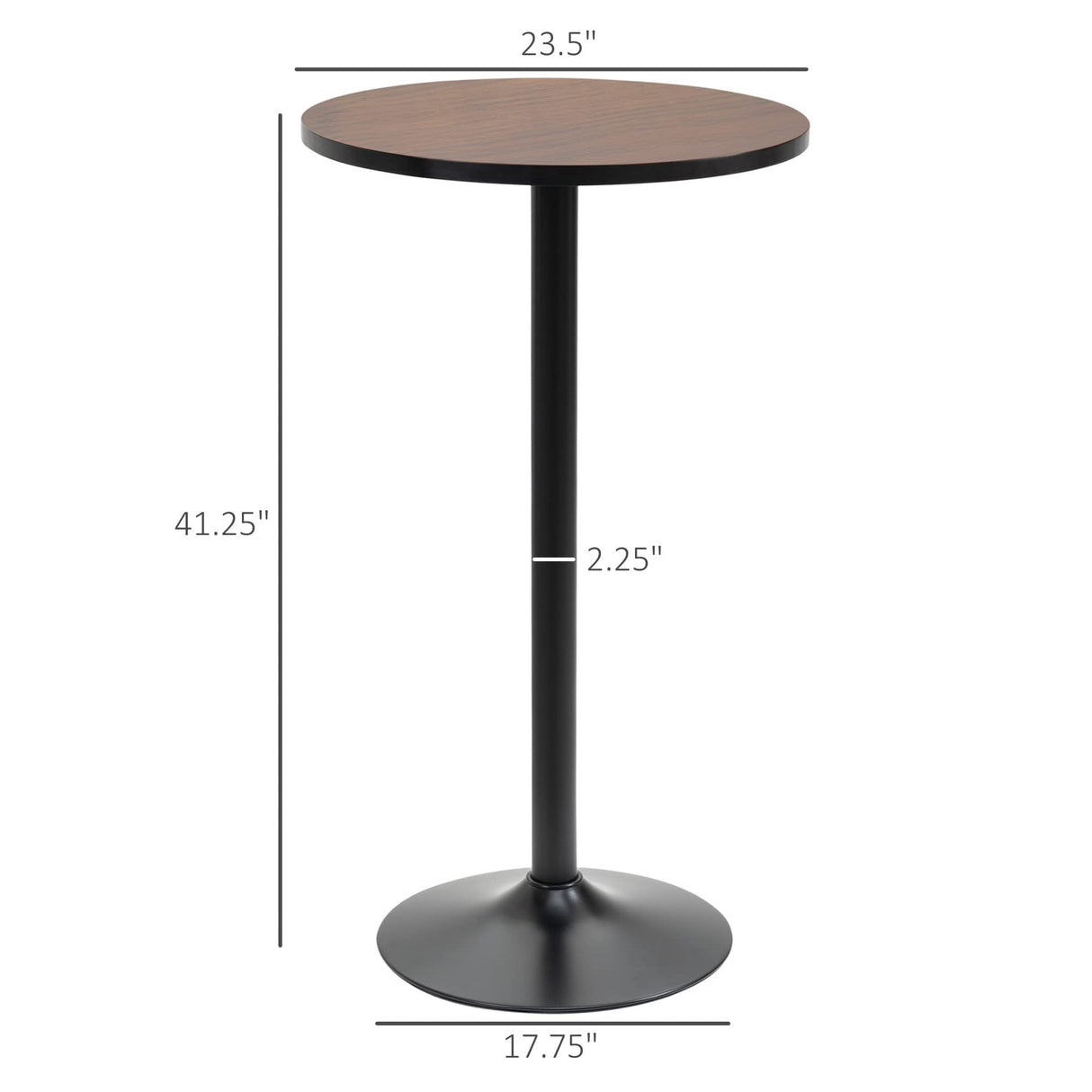 42" H Bar Height Round Bar Table, Rustic Industrial Pub Table