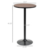 42" H Bar Height Round Bar Table, Rustic Industrial Pub Table