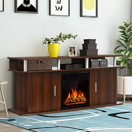 Fireplace TV Stand, Living Room Media Console Table w/1500W Electric Fireplace