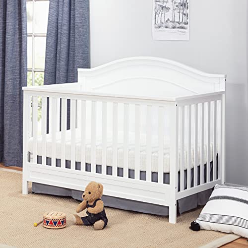 Charlie 4-in-1 Convertible Crib in White, Greenguard Gold Certified