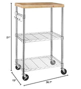 Kitchen Storage Microwave Rack Cart on Caster Wheels with Shelves