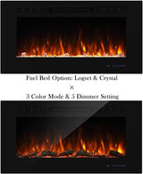 42" Recessed Electric Fireplace Insert 5 Flame Settings