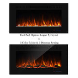 42" Recessed Electric Fireplace Insert 5 Flame Settings