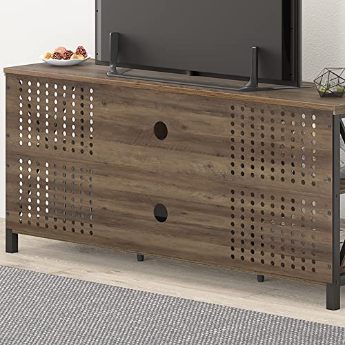 Rustic TV Stand, Industrial Entertainment Center for 70 Inch TV