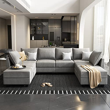 Oversized Sectional Sofa with Chaise