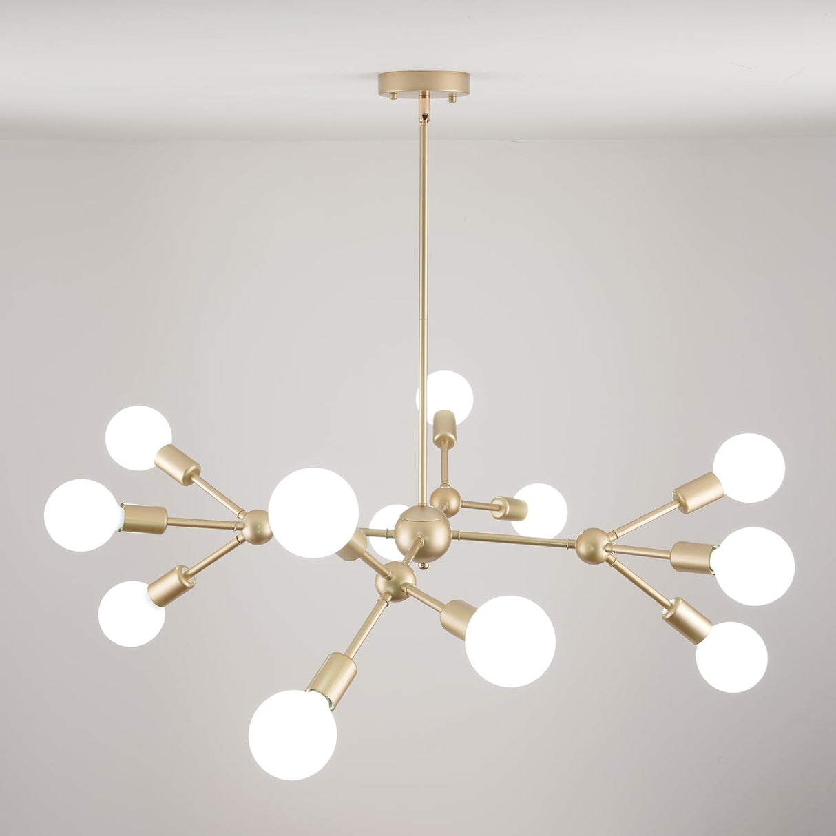 Modern Gold Sputnik Chandelier,12 Lights Metal Ceiling