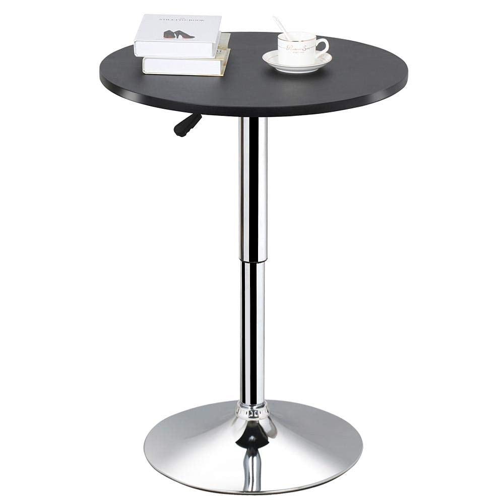 Adjustable Round Pub Table Counter Bar Height MDF Top Table