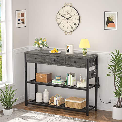47'' Entryway Table with Outlets and USB Ports, Console Table