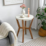 Modern Round Side Table, Boho Pedestal Table for Decorative Display